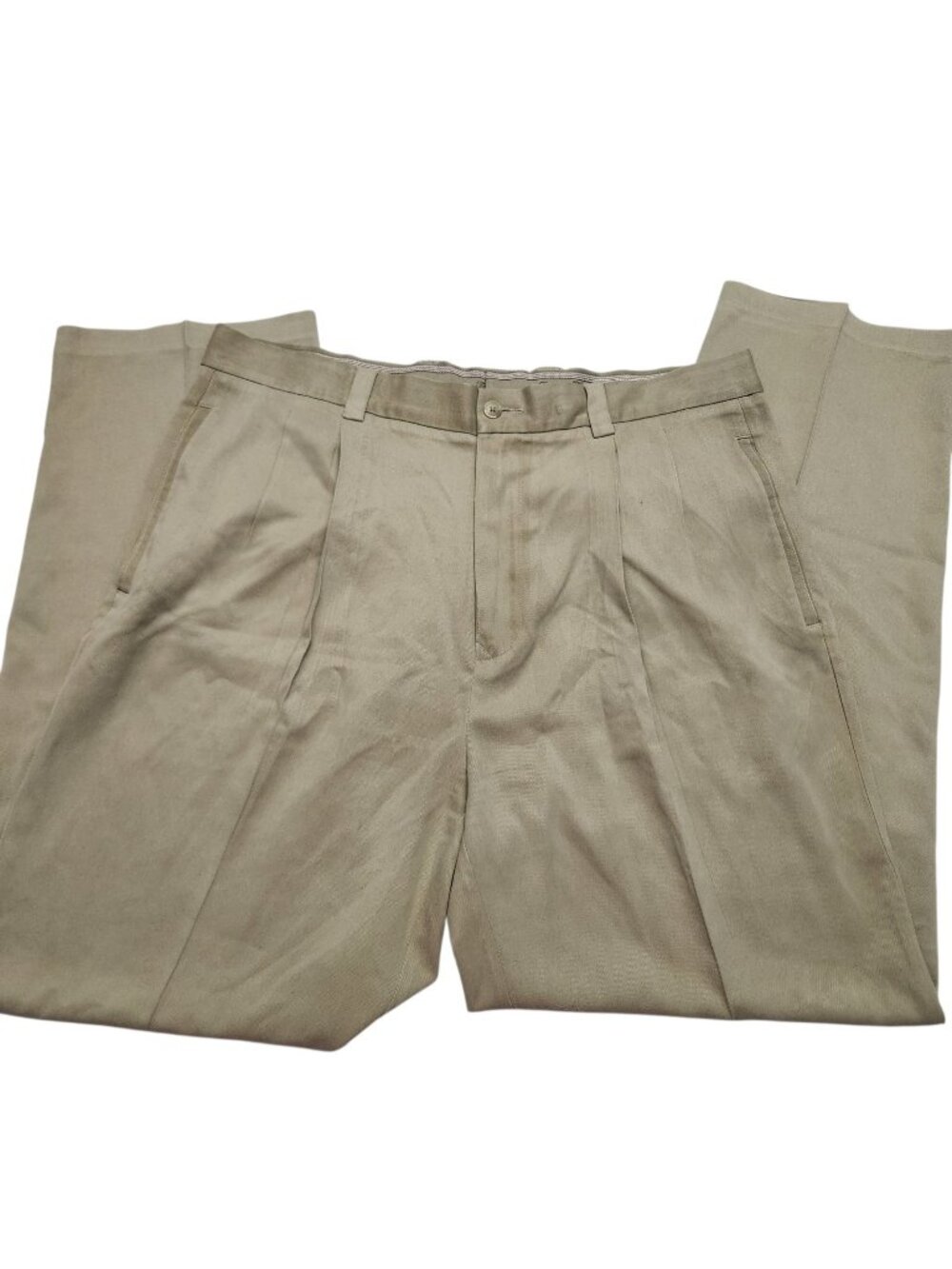 Tommy Bahama Dress Pants Mens 36X30 Khaki Pleated 100% Silk Relaxed Fit Slacks